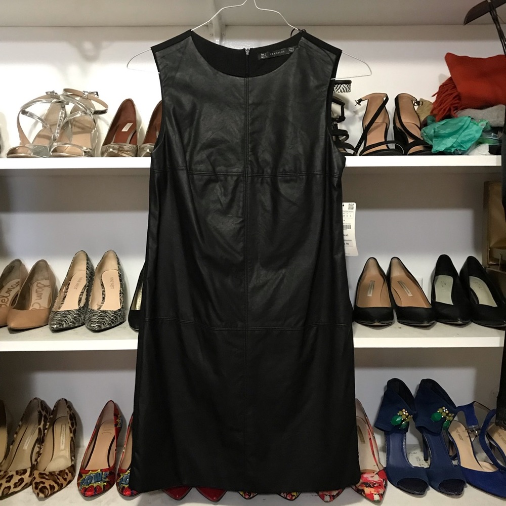 NWT Zara vegan leather dress